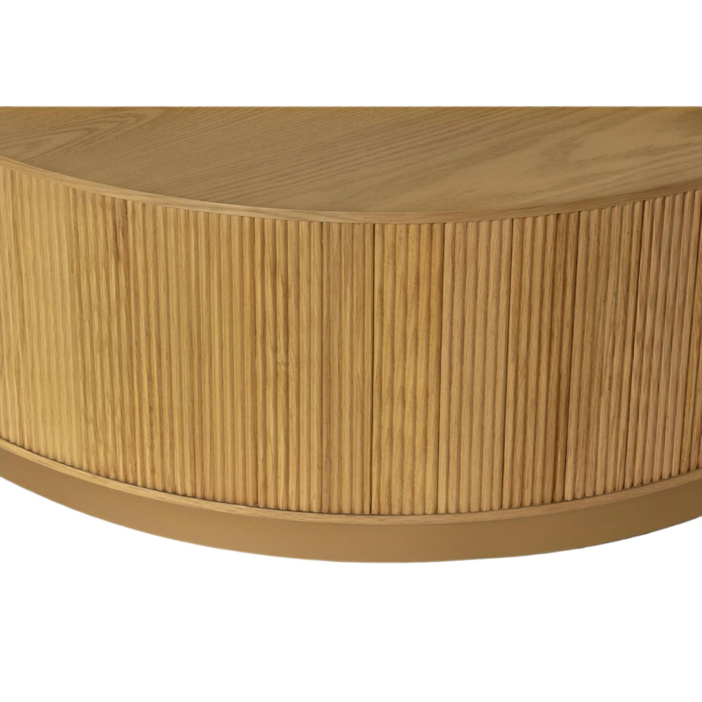 Kalla Luxury Oak Round Coffee Table 112cm