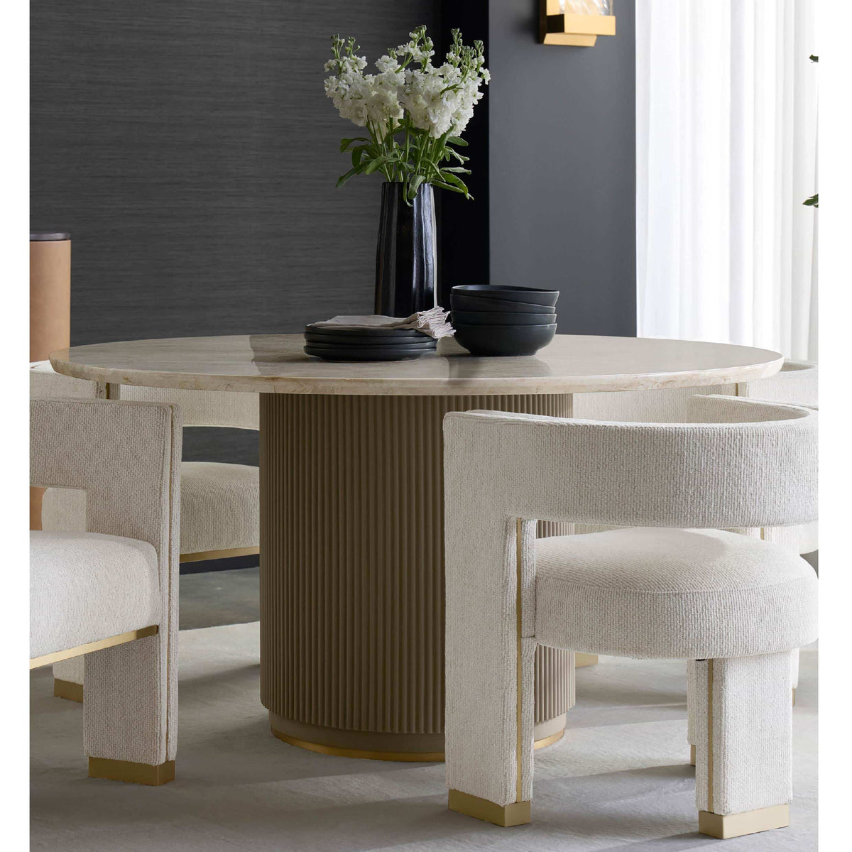 Libra Interior Circular Marble Top Cataldi Dining Table 150cm