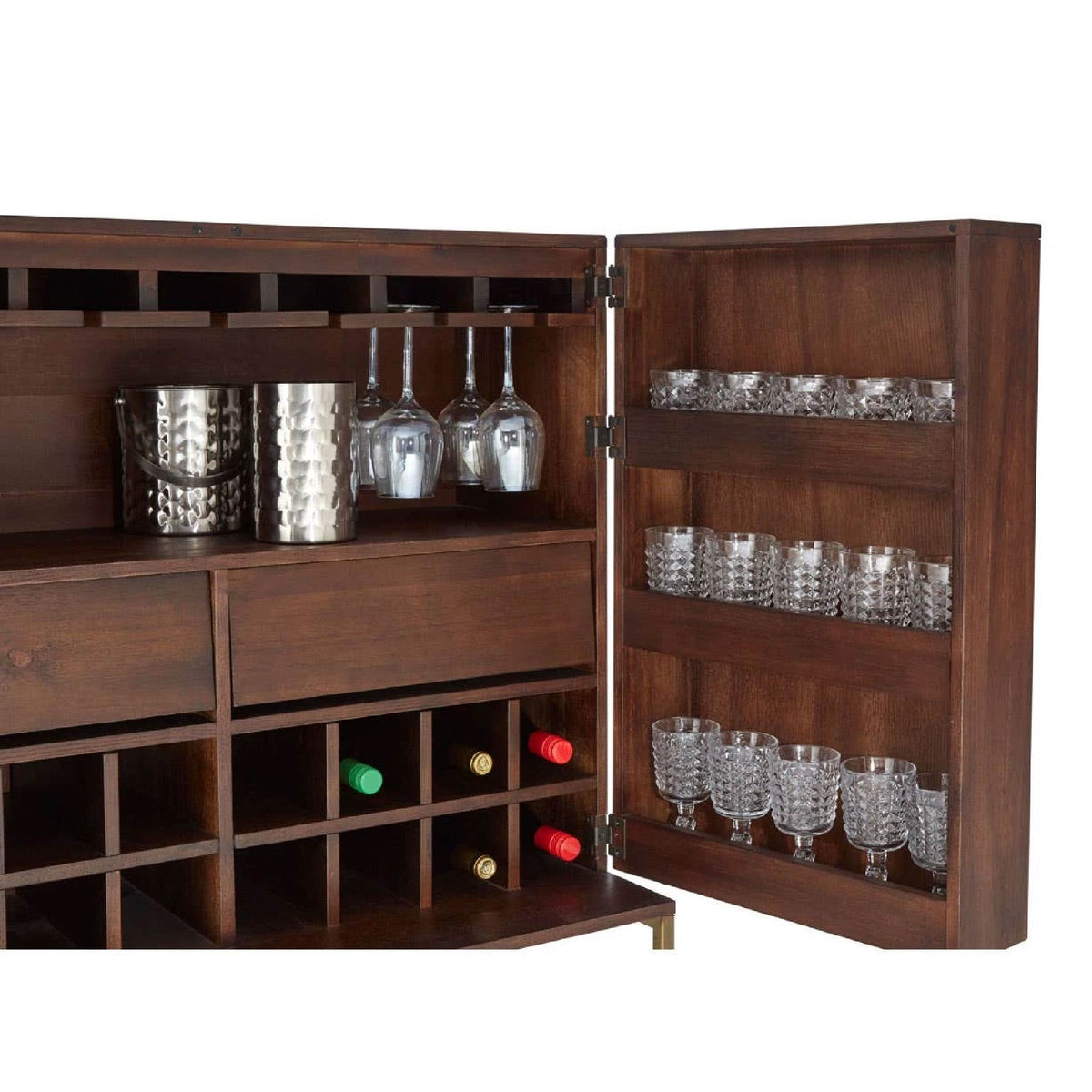Brando Acacia Wood Effect Drinks Cabinet