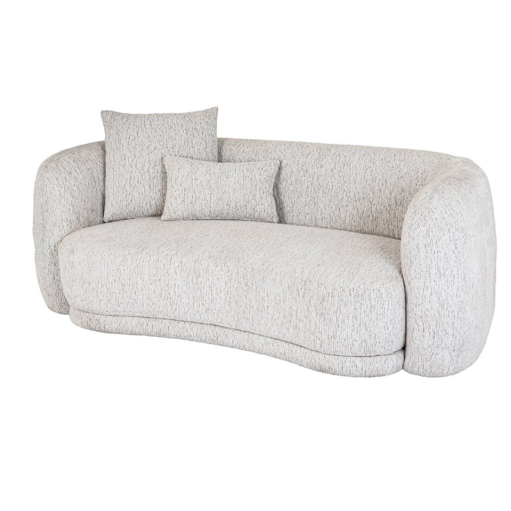 Curved Cream Two Seater Sofa