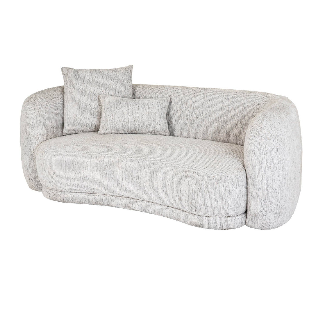 Curved Cream Two Seater Sofa