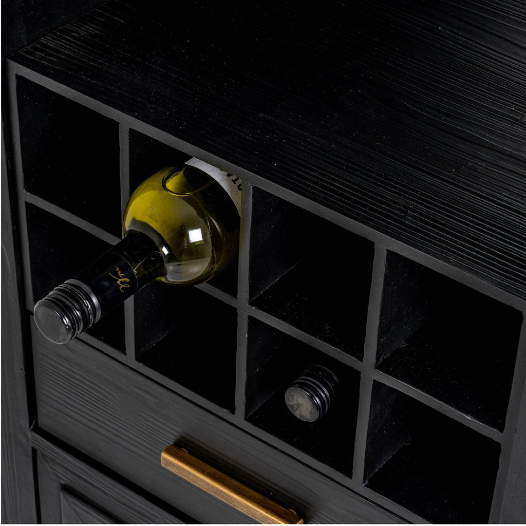 Hill Interiors Lennox Black Drinks Unit Wine Cabinet