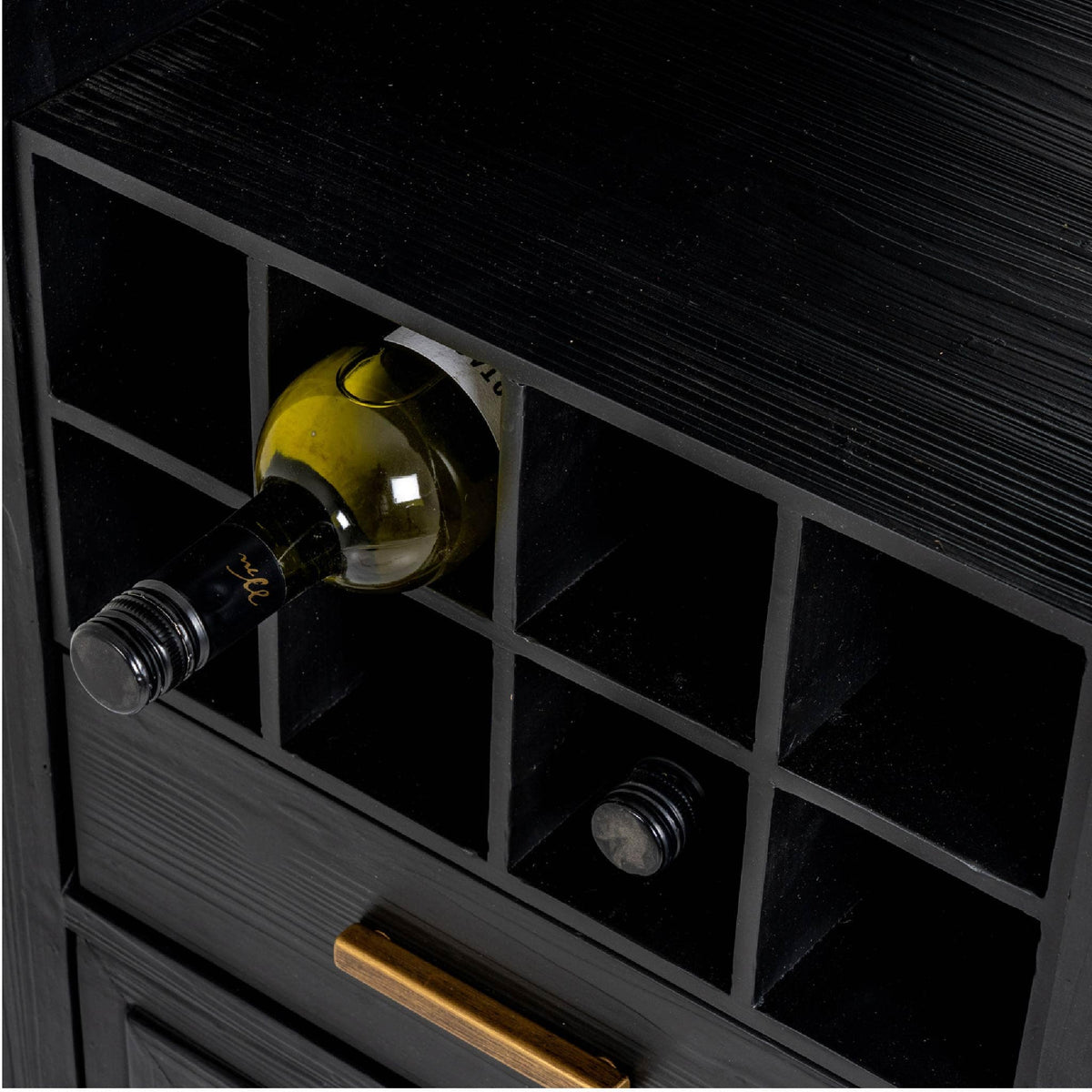Hill Interiors Lennox Black Drinks Unit Wine Cabinet