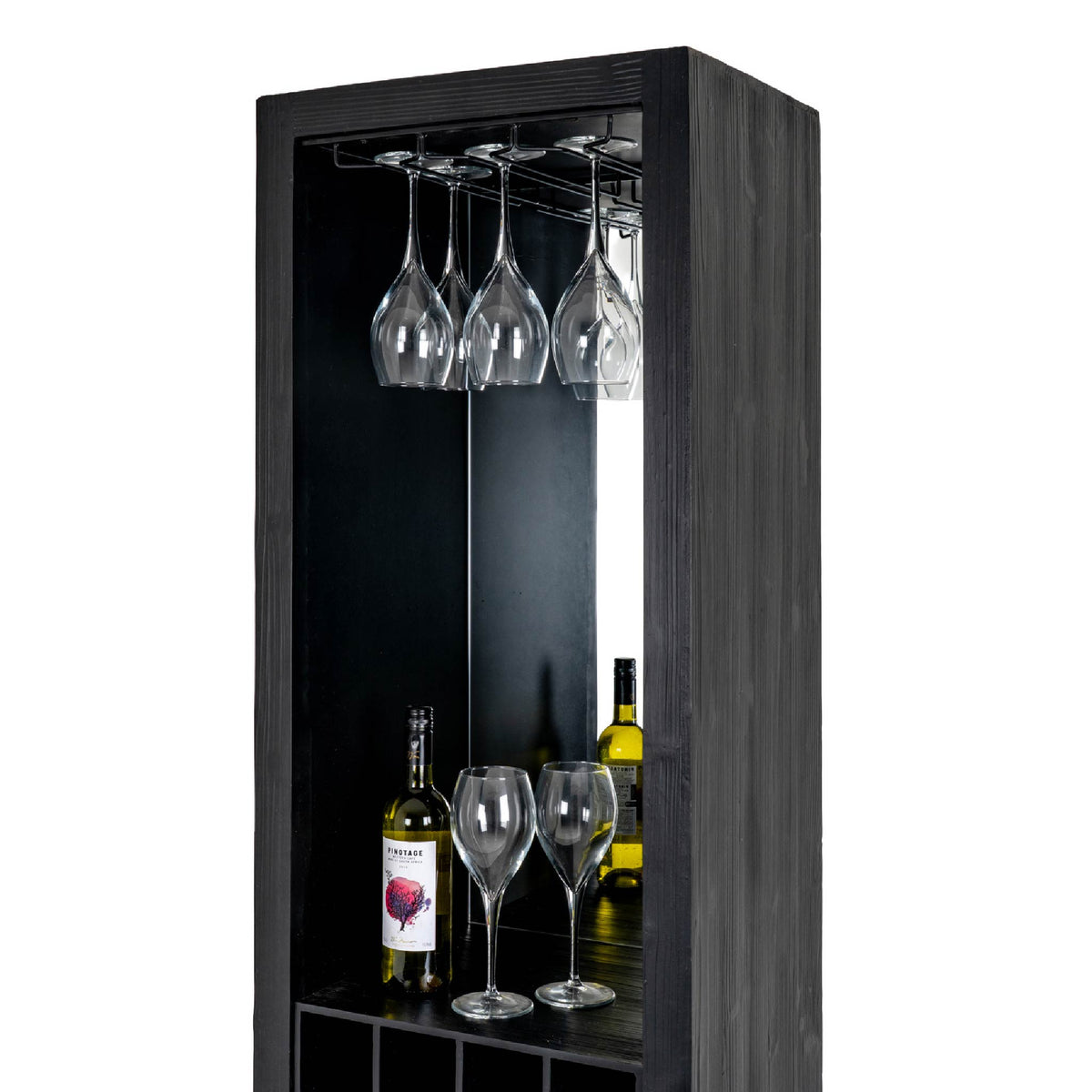 Hill Interiors Lennox Black Drinks Unit Wine Cabinet