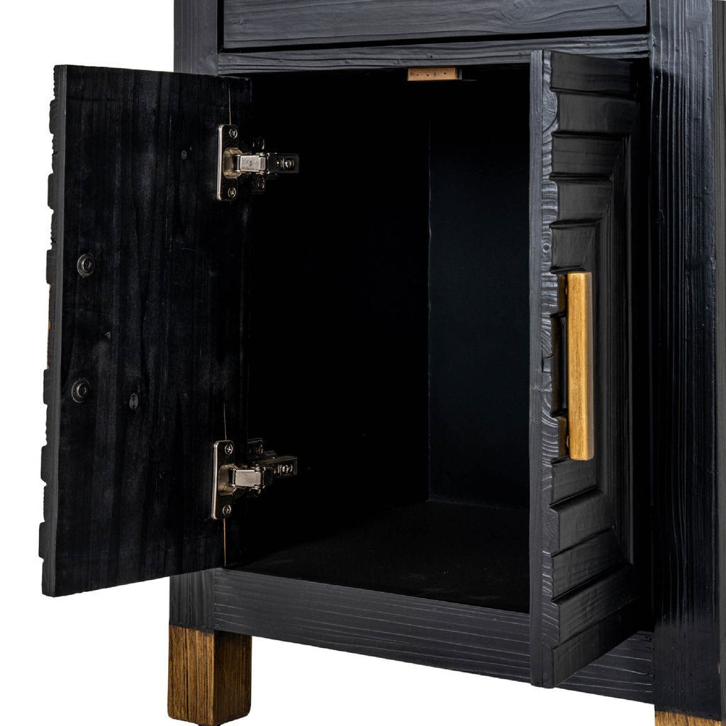 Hill Interiors Lennox Black Drinks Unit Wine Cabinet