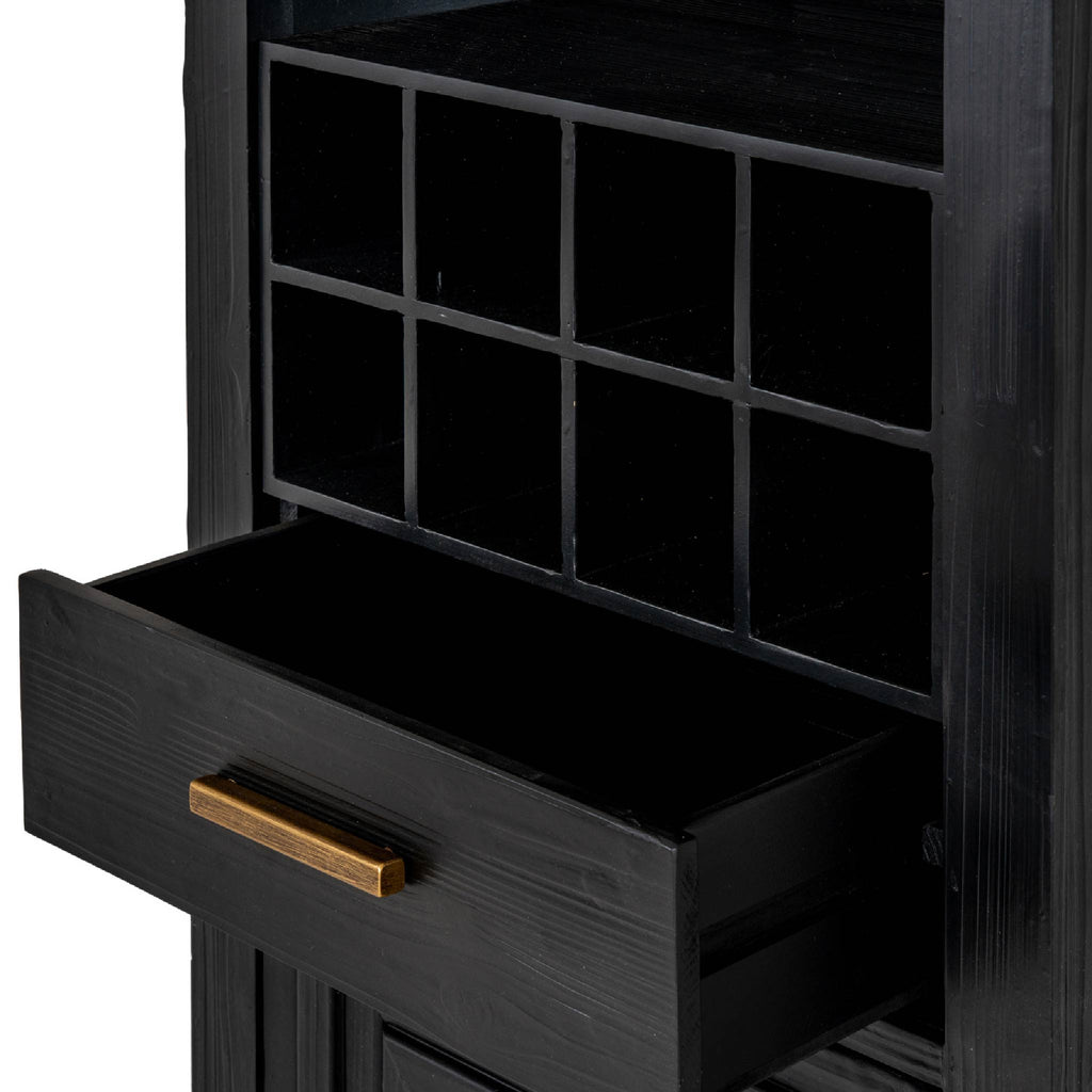 Hill Interiors Lennox Black Drinks Unit Wine Cabinet