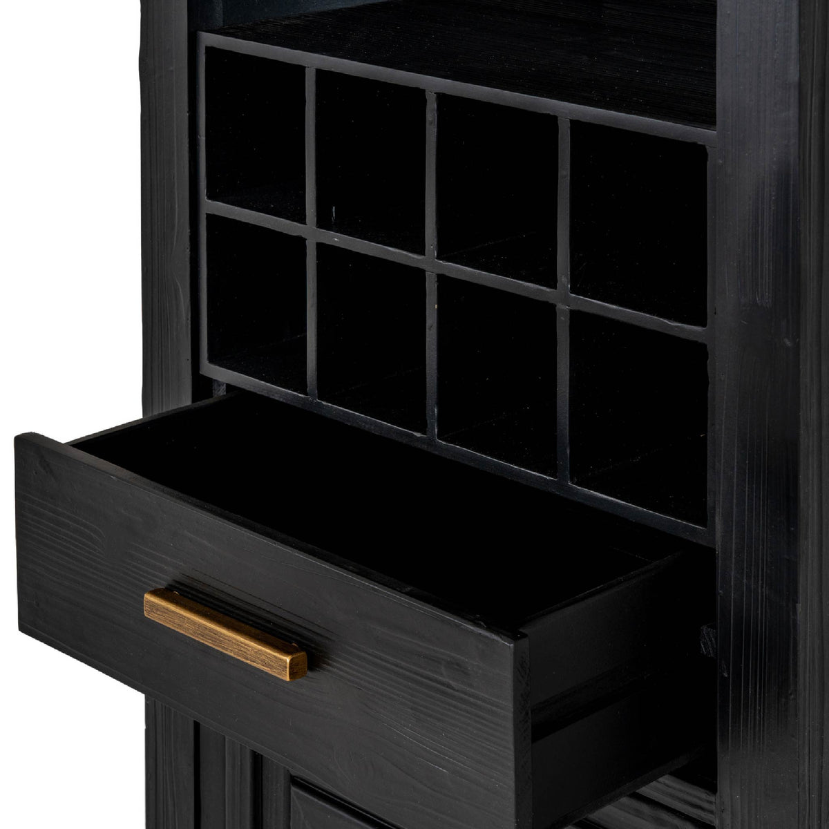 Hill Interiors Lennox Black Drinks Unit Wine Cabinet