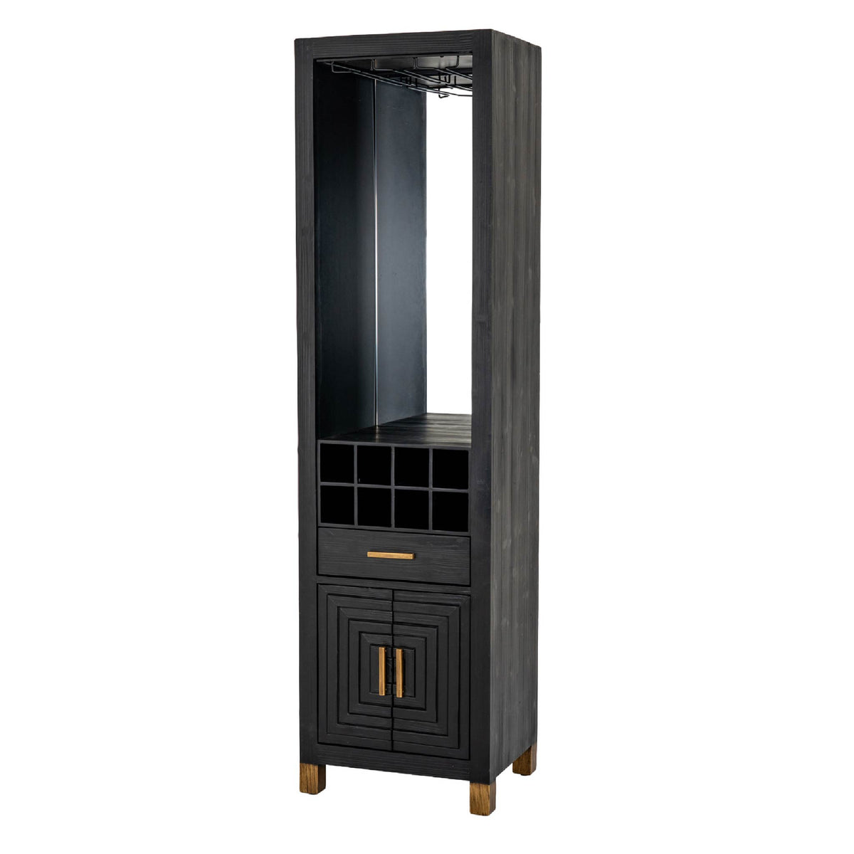 Hill Interiors Lennox Black Drinks Unit Wine Cabinet