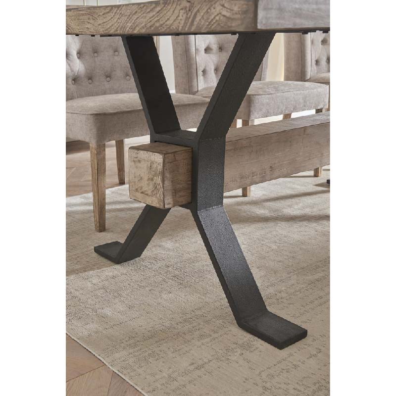 Adair Reclaimed Pine Wood Industrial Large Dining Table
