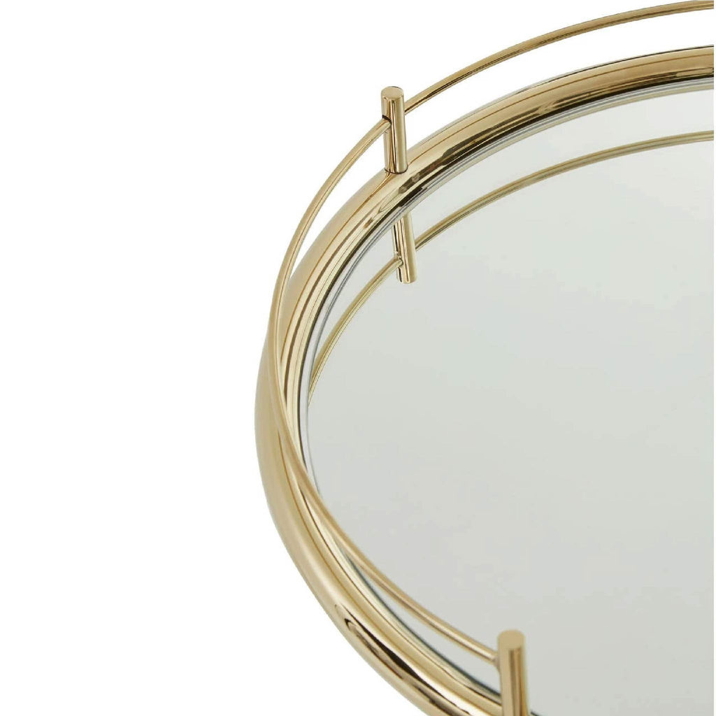 Oria Gold Metal 2 Tier Luxury Oval Drinks Trolley