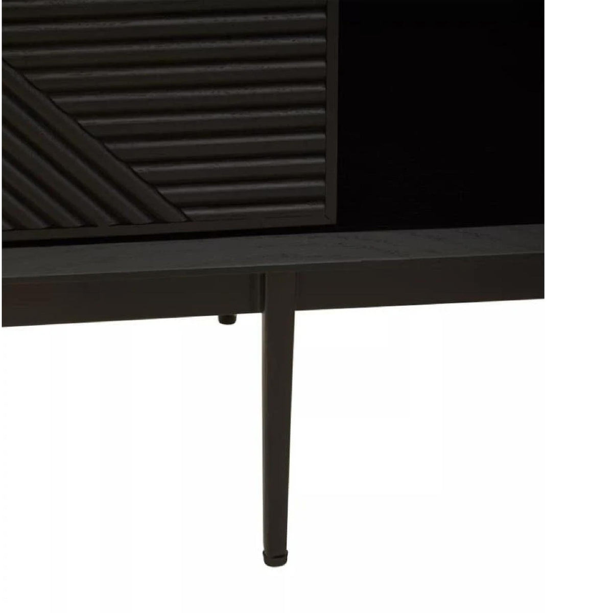 Jakara Black Finish Sideboard with 4 Doors and 3 Drawers