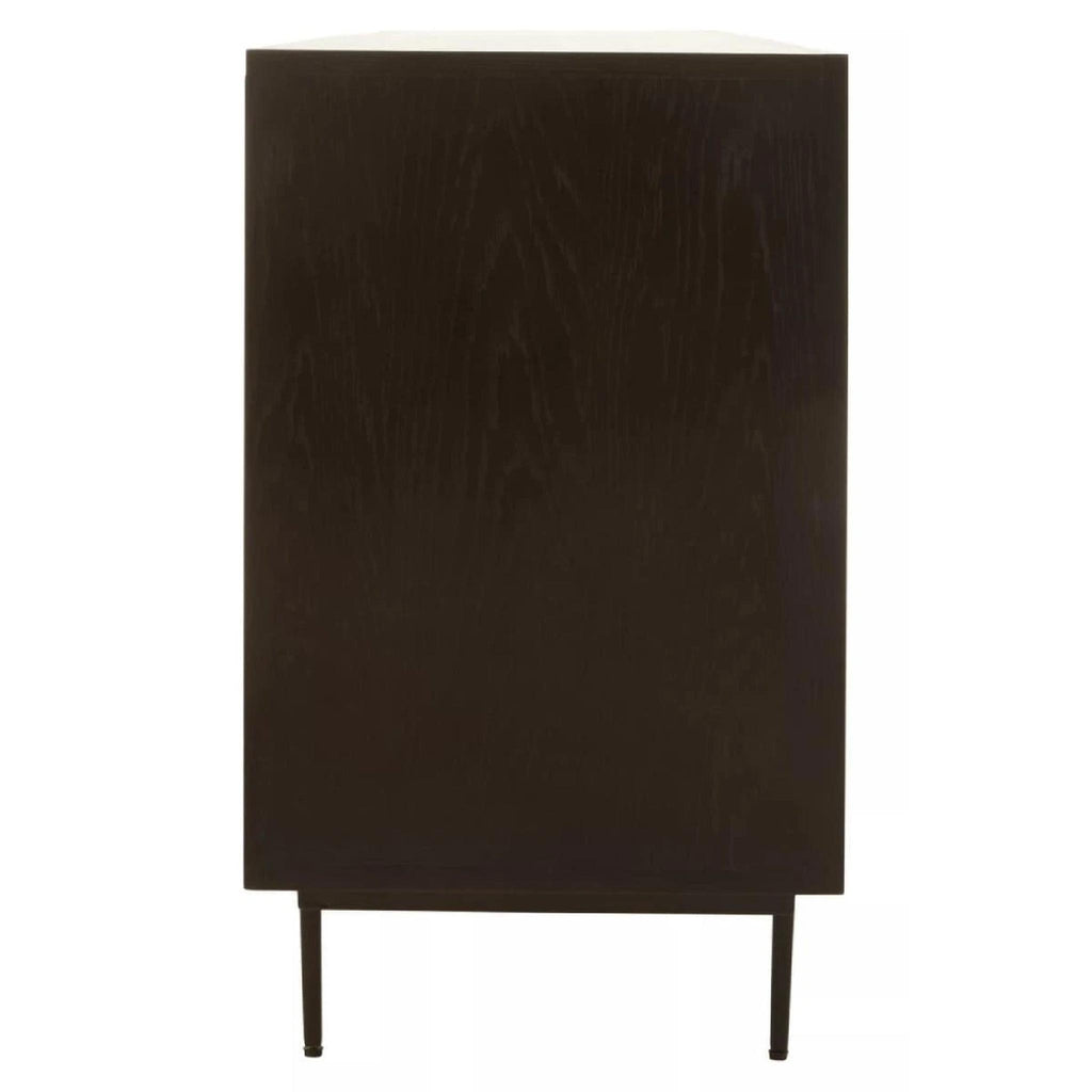 Jakara Black Finish Sideboard with 4 Doors and 3 Drawers