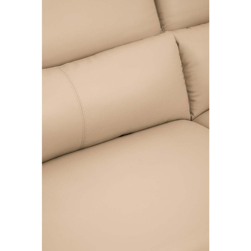 Padua 3 Seat Stone Leather Sofa with Adjustable Headrests