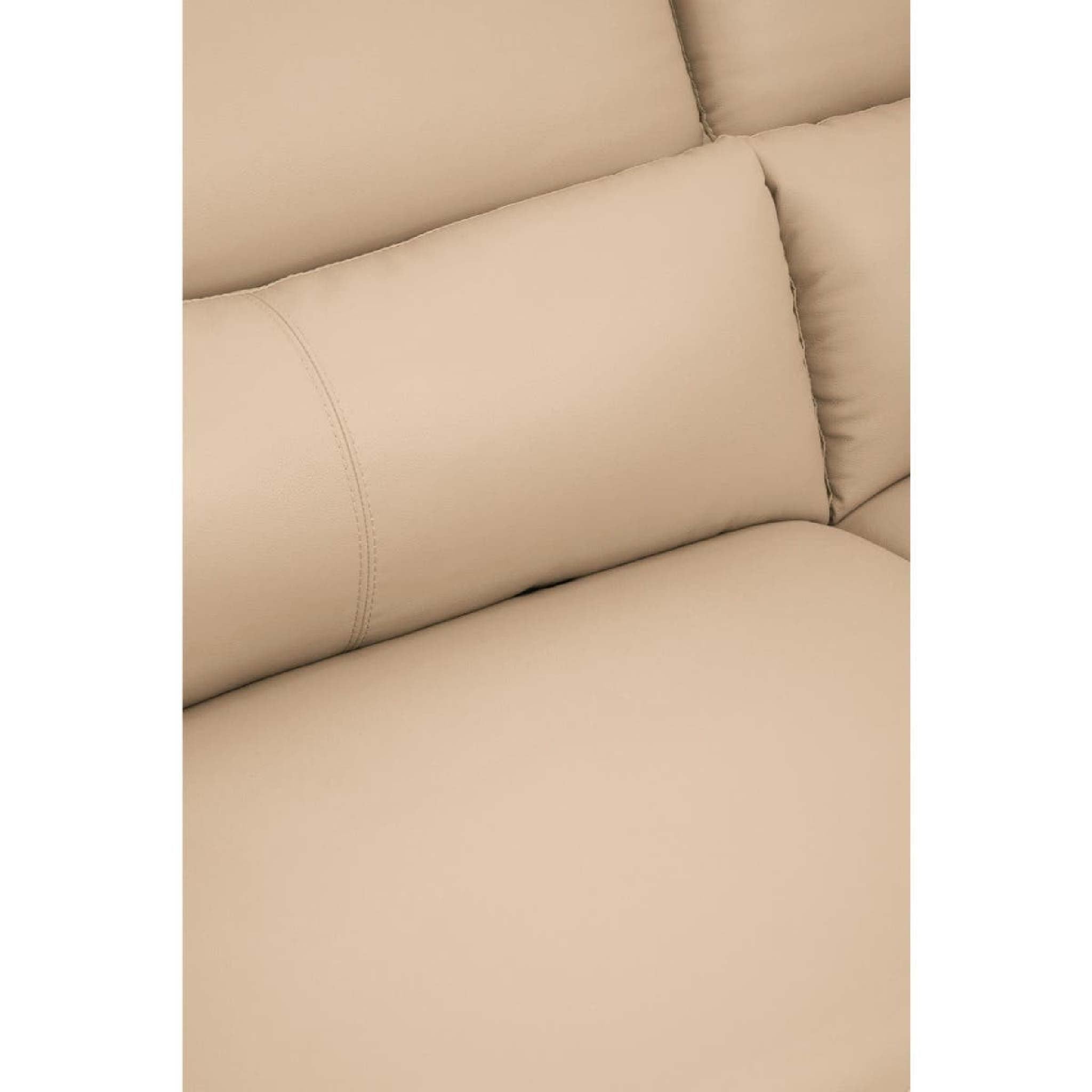 Padua 3 Seat Stone Leather Sofa with Adjustable Headrests