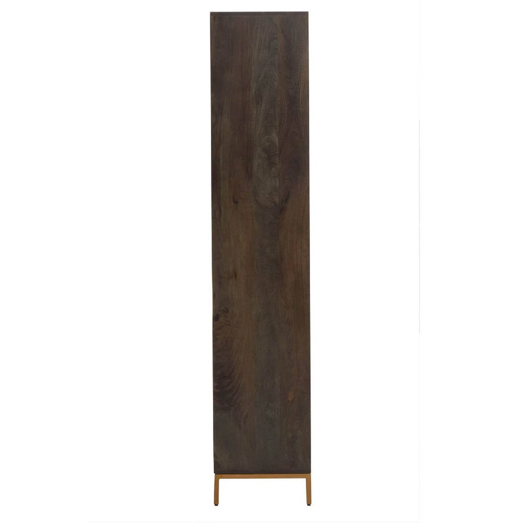Patna Grey Finish Mango Wood Tall Cabinet