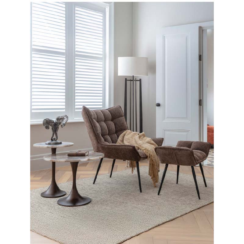Glenthorpe Hammered Iron Floor Lamp Gilded Oak Finish with Irish Linen Shade