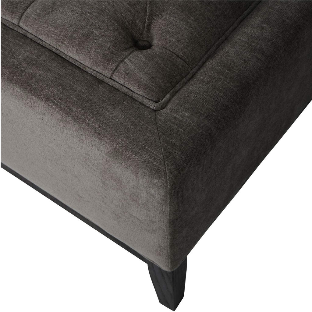 Theodore Buttoned XL Ottoman in Warm Grey Fabric 140x75cm