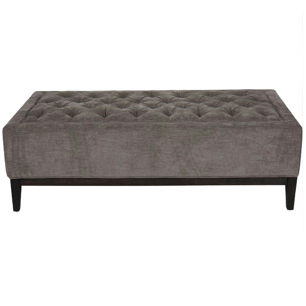 Theodore Buttoned XL Ottoman in Warm Grey Fabric 140x75cm