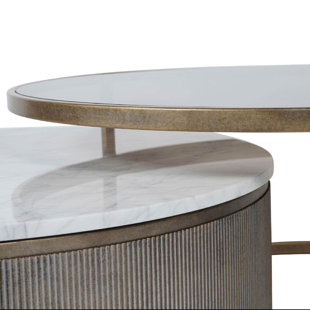 Belvedere Aged Gold Set of 2 Nesting Coffee Tables