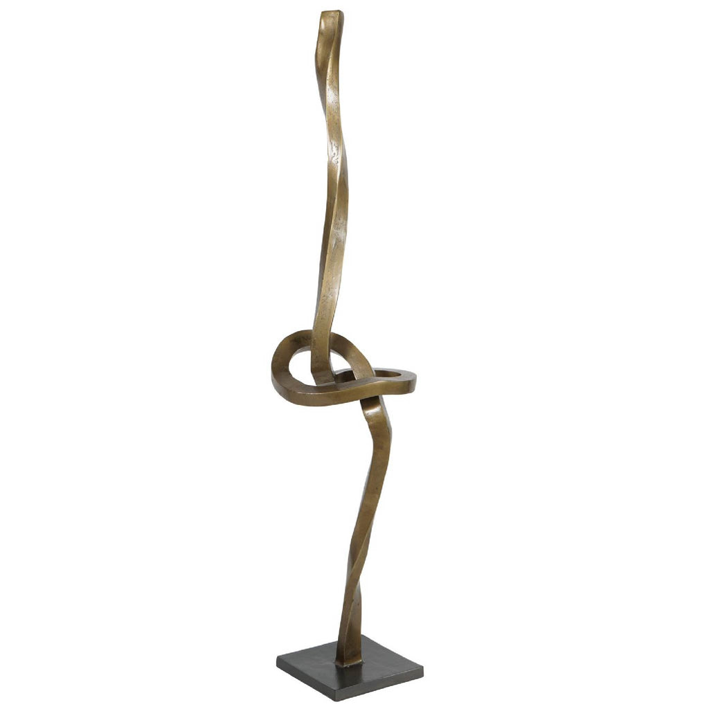 Libra Interiors Charlie Textured Brass Aluminium Abstract Sculpture