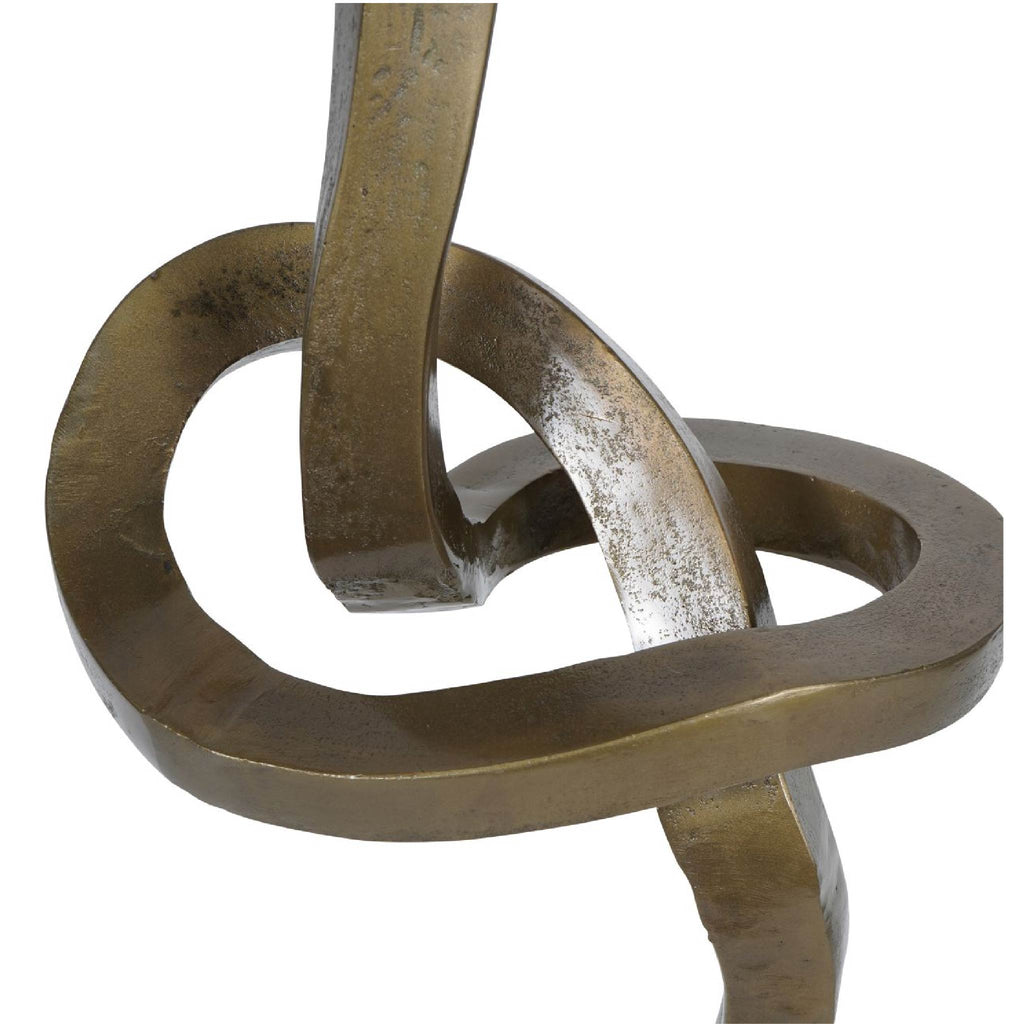 Libra Interiors Charlie Textured Brass Aluminium Abstract Sculpture