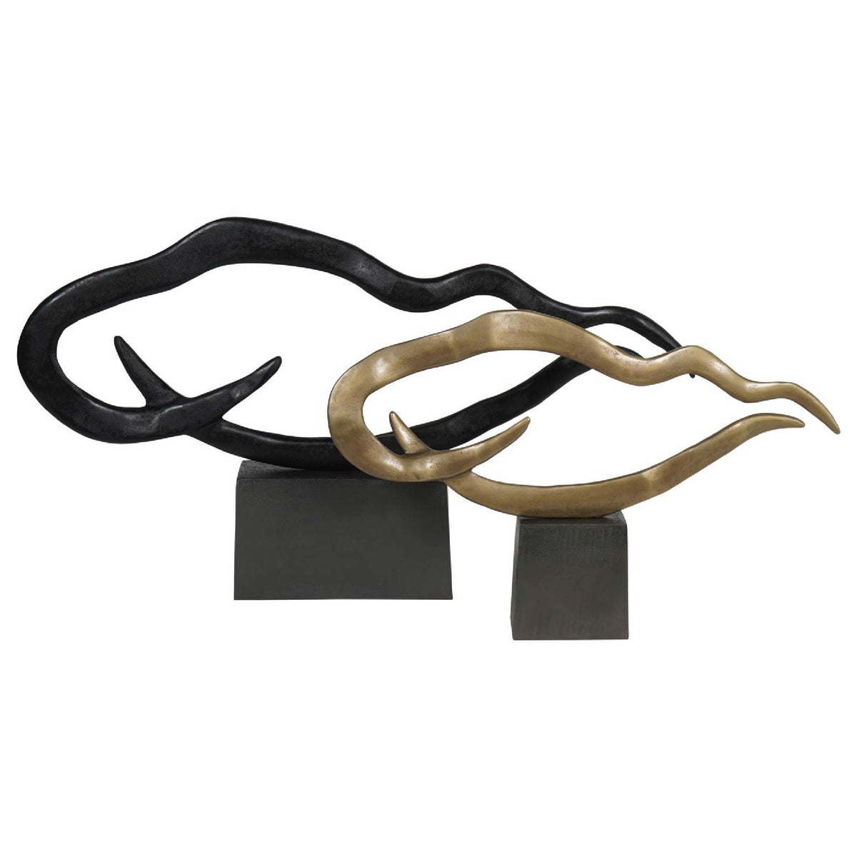 Isla Large Textured Black Aluminium Abstract Sculpture