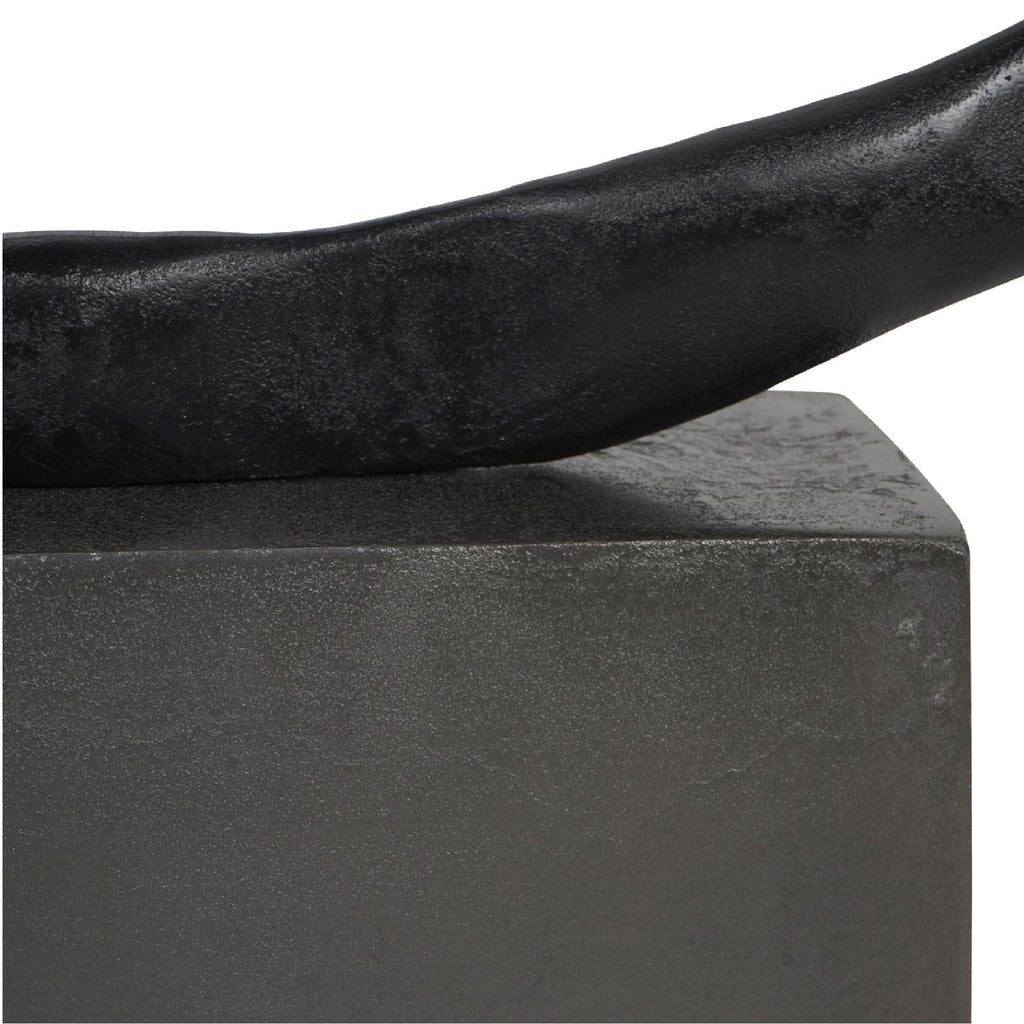 Isla Large Textured Black Aluminium Abstract Sculpture