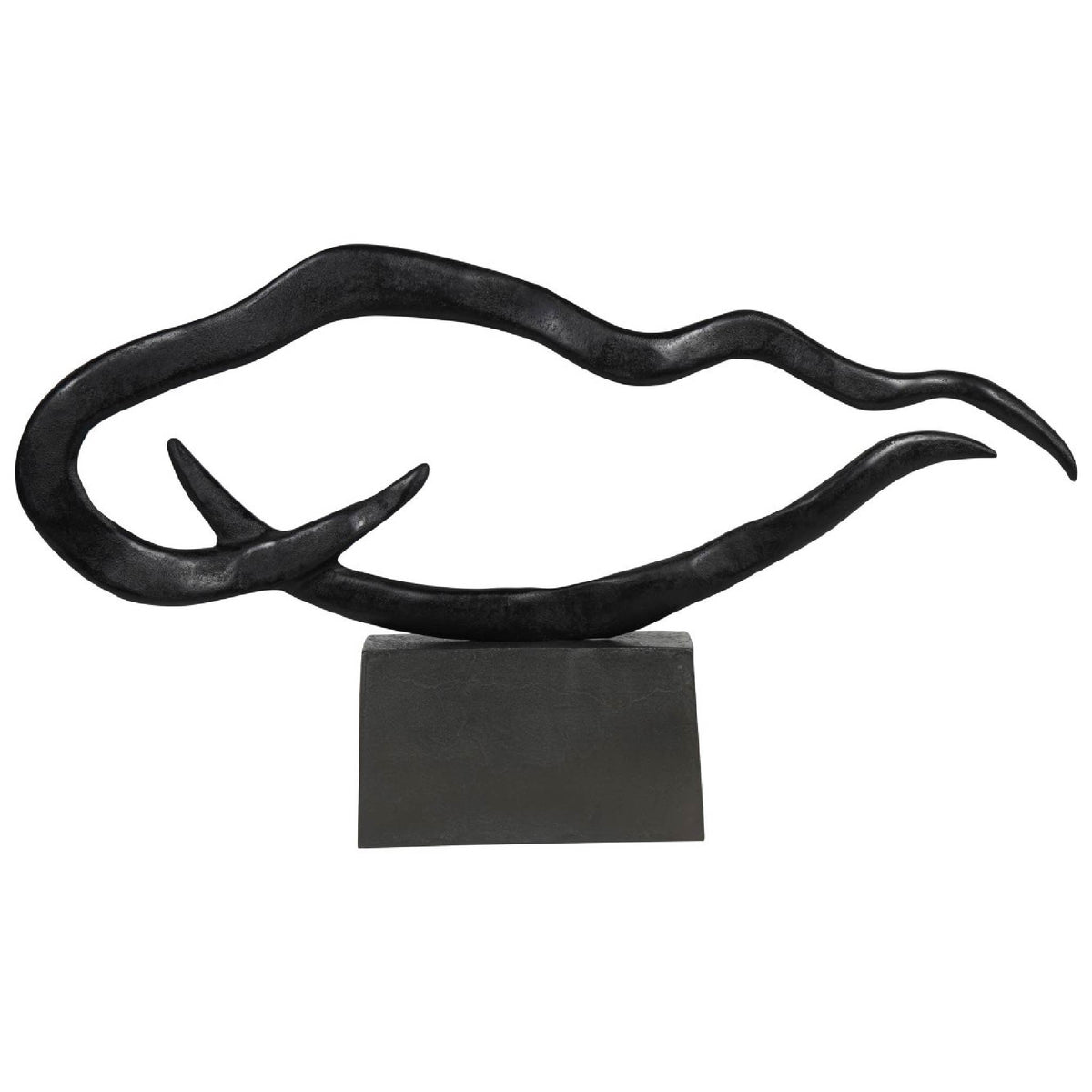 Isla Large Textured Black Aluminium Abstract Sculpture