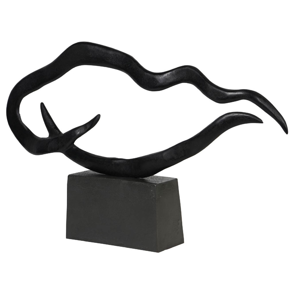 Isla Large Textured Black Aluminium Abstract Sculpture