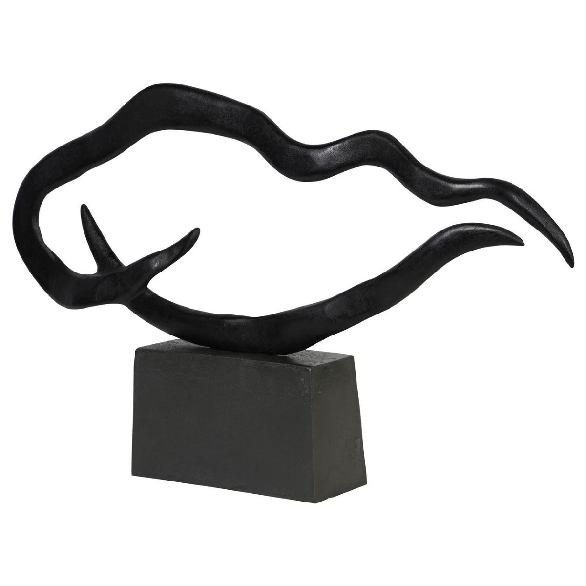 Isla Large Textured Black Aluminium Abstract Sculpture