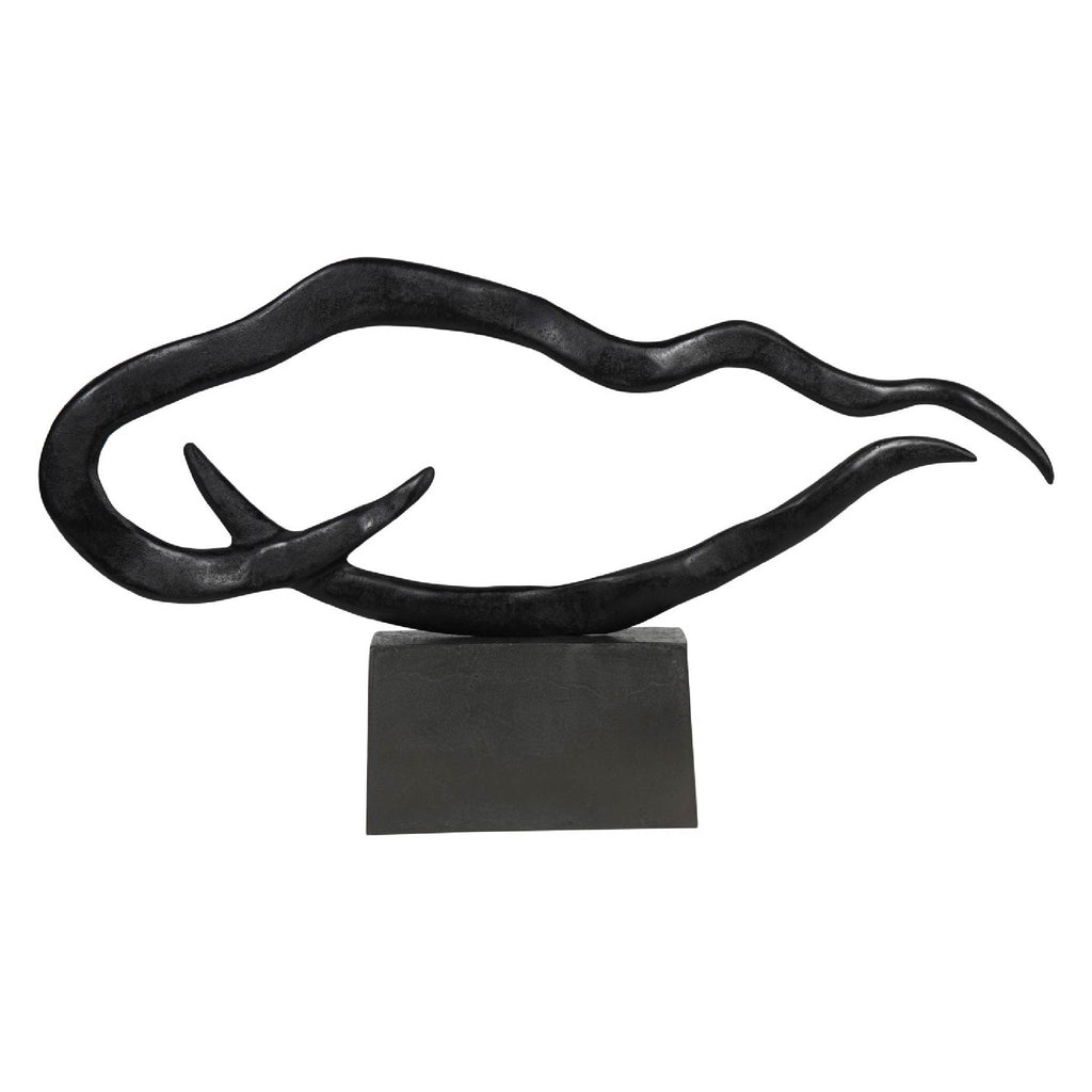 Isla Large Textured Black Aluminium Abstract Sculpture