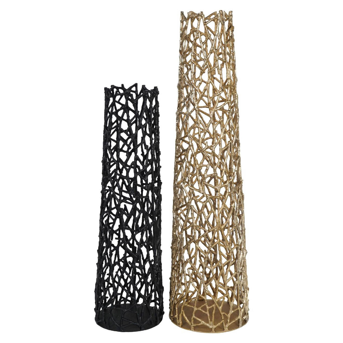 Twig Gold Sculpture Floor Vase