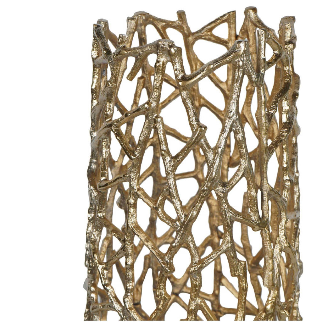 Twig Gold Sculpture Floor Vase