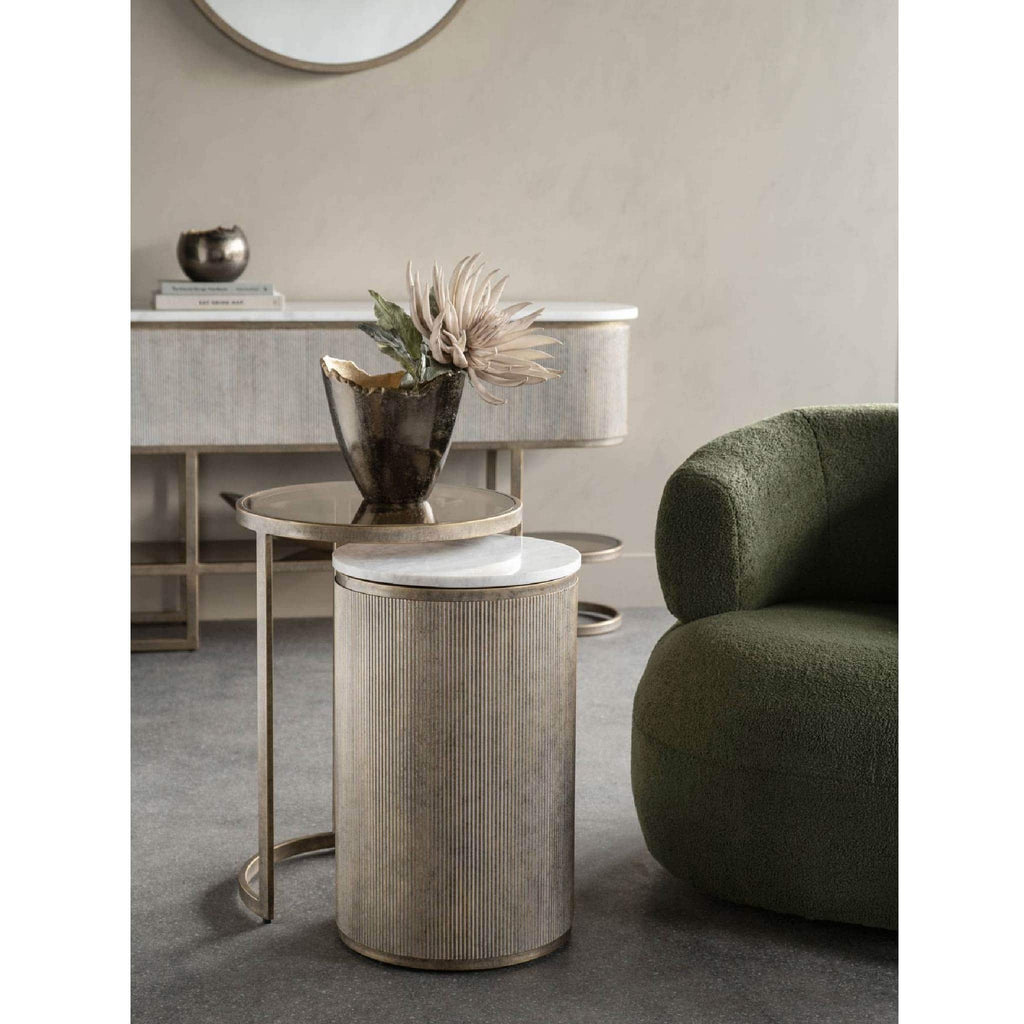 Belvedere Aged Gold Set of 2 Nesting Side Tables