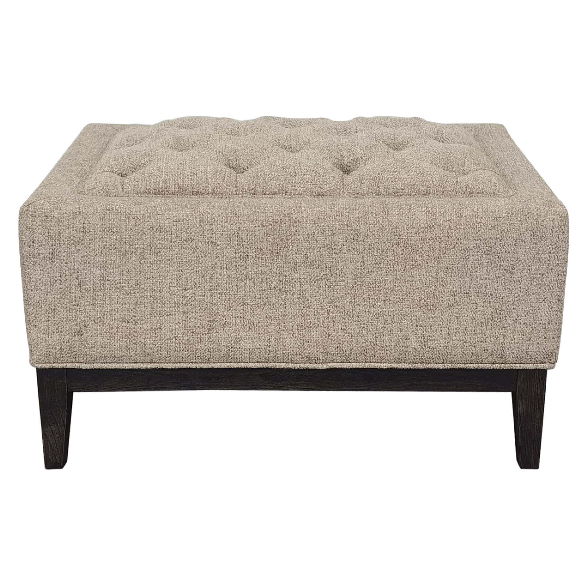Theodore Buttoned Footstool Dark Taupe