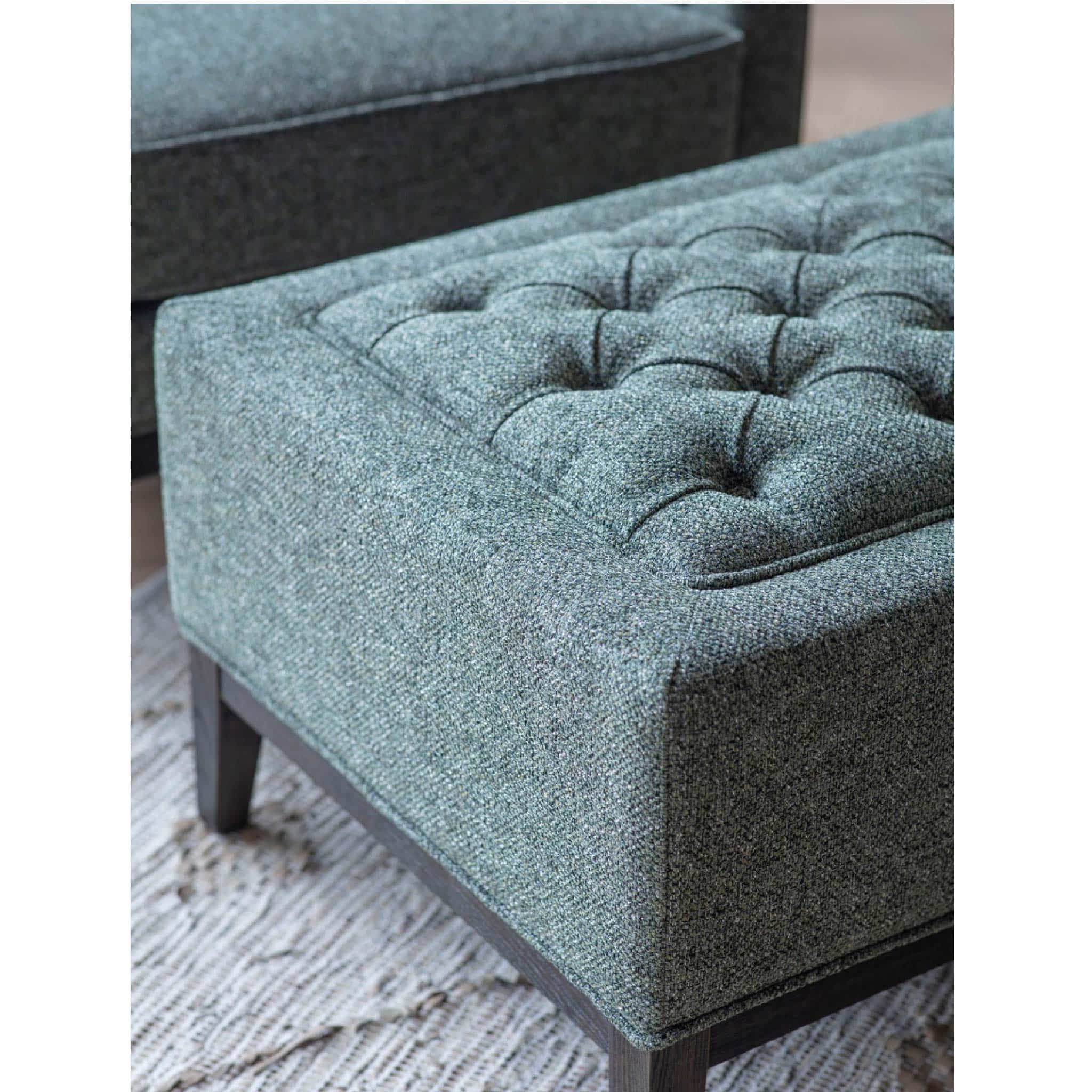 Theodore Buttoned Footstool Forest Green