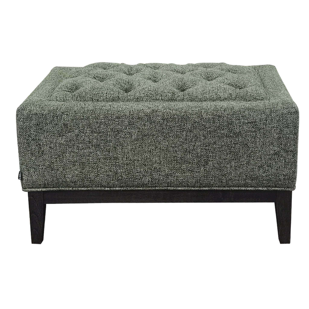 Theodore Buttoned Footstool Forest Green