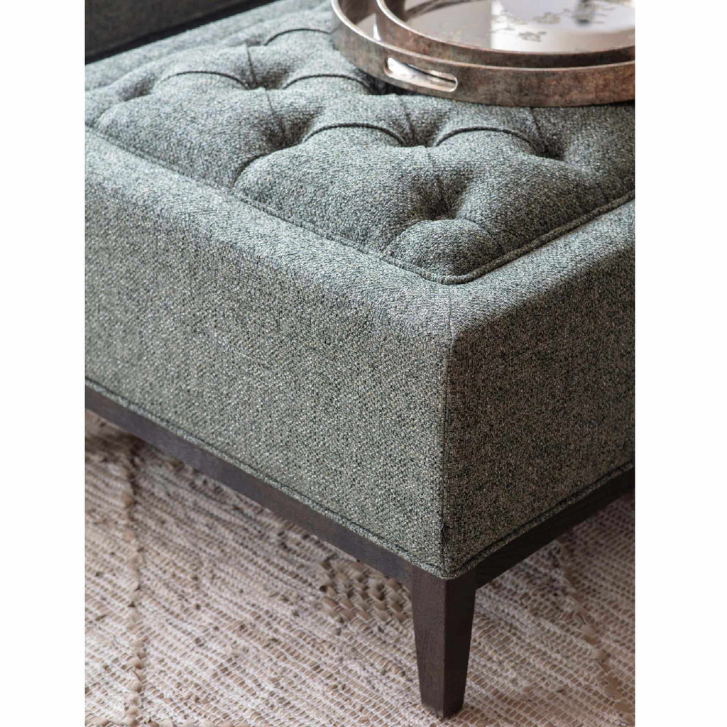 Theodore Buttoned XL Ottoman Forest Green