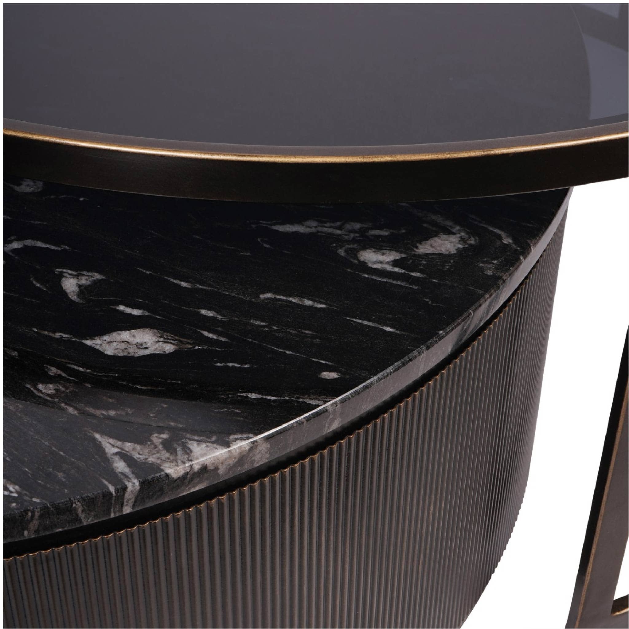 Belvedere Black Set of 2 Nesting Coffee Tables
