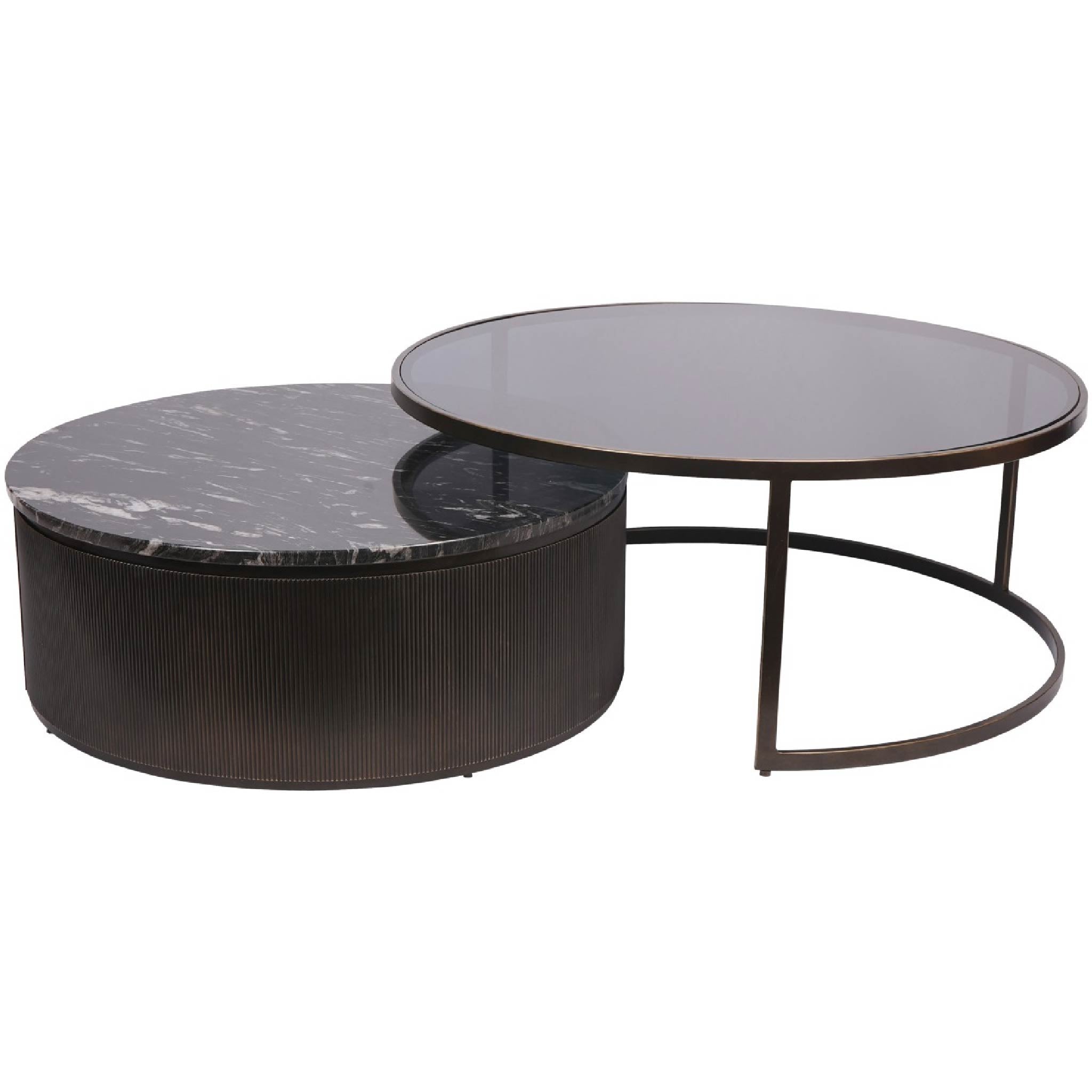 Belvedere Black Set of 2 Nesting Coffee Tables