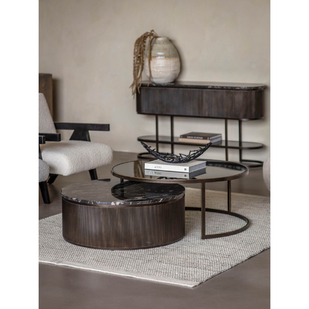 Belvedere Black Set of 2 Nesting Coffee Tables