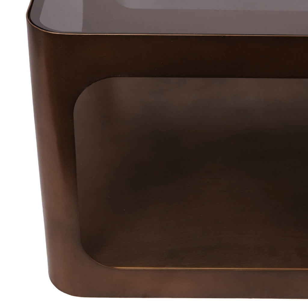 Thorpe Metal and Glass Square Coffee Table
