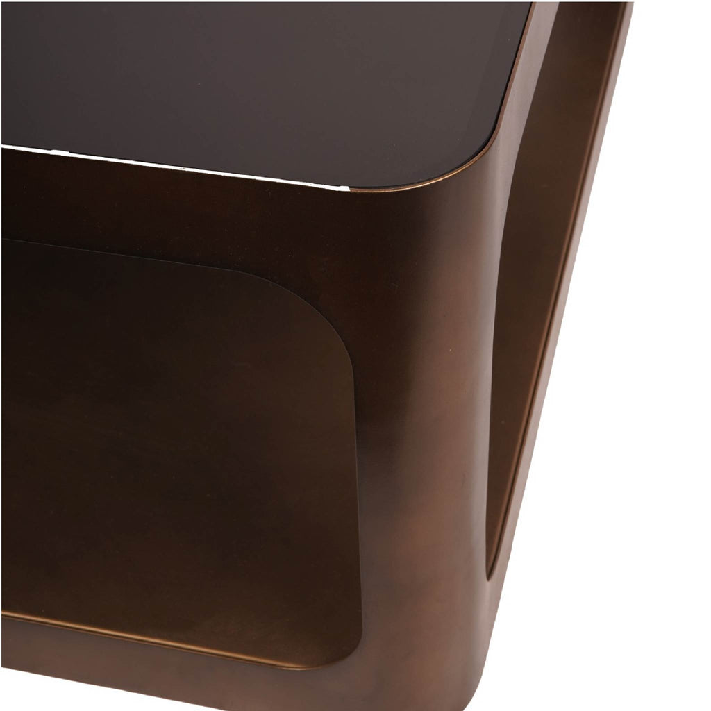 Thorpe Metal and Glass Square Coffee Table