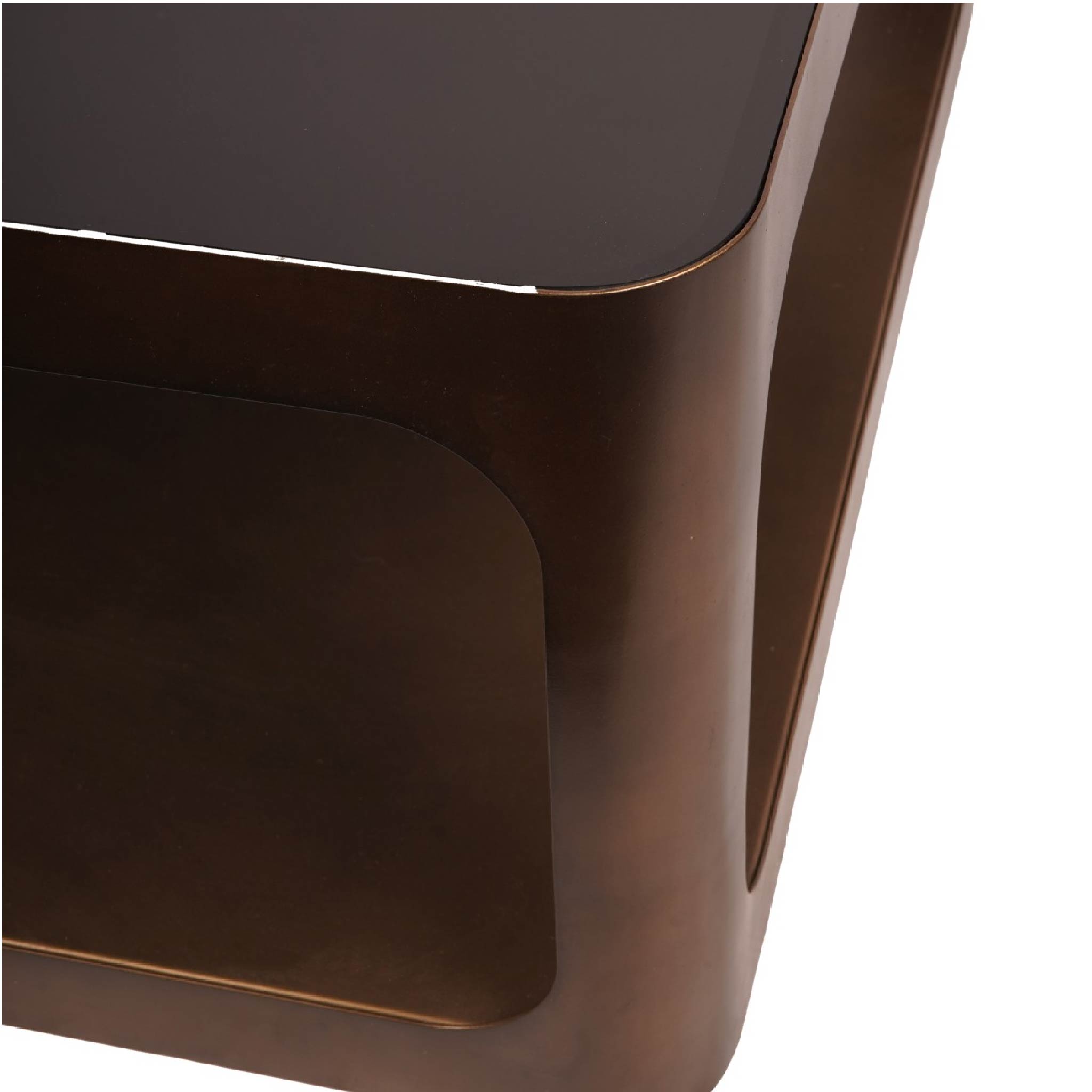 Thorpe Metal and Glass Square Coffee Table