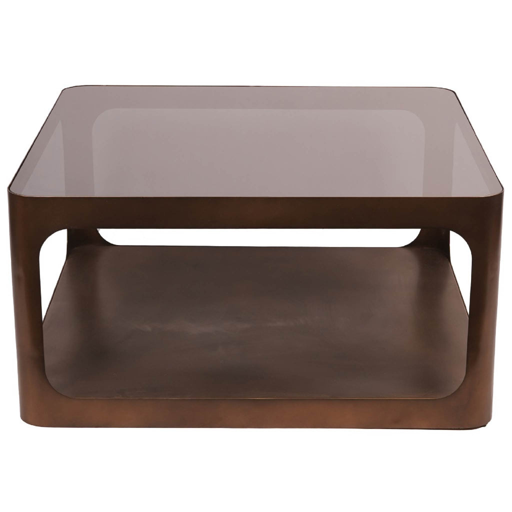 Thorpe Metal and Glass Square Coffee Table