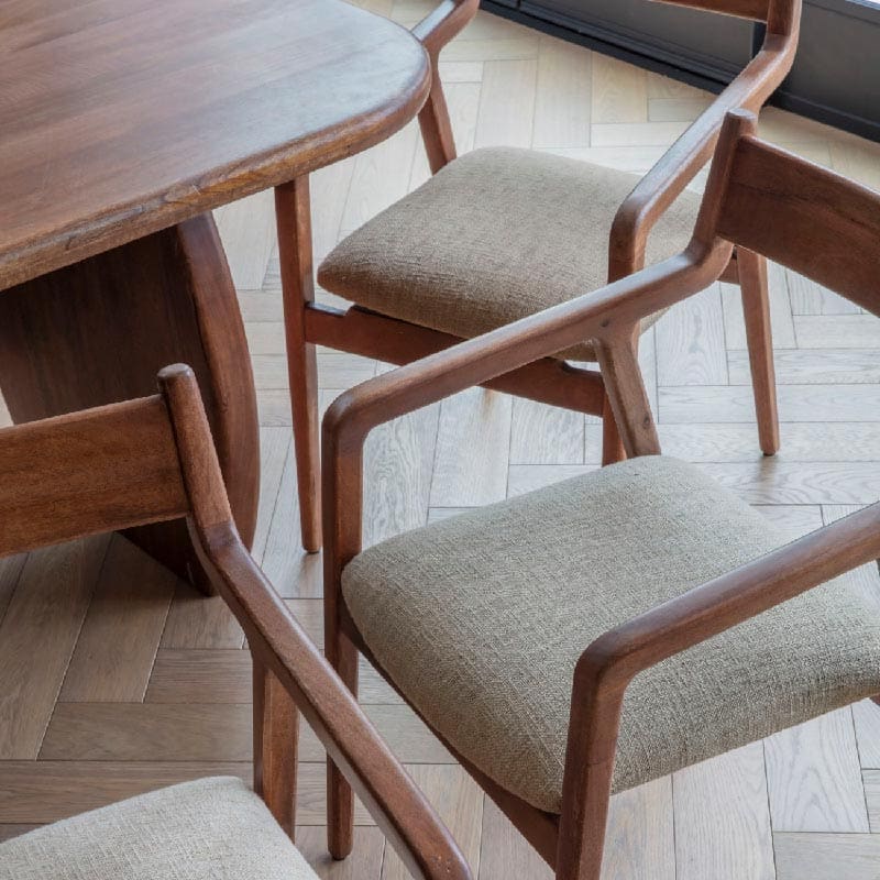 Monterey Wooden Upholstered Dining Chair in Beige 
