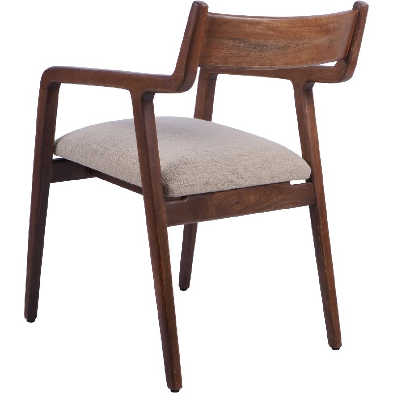 Monterey Wooden Upholstered Dining Chair in Beige 