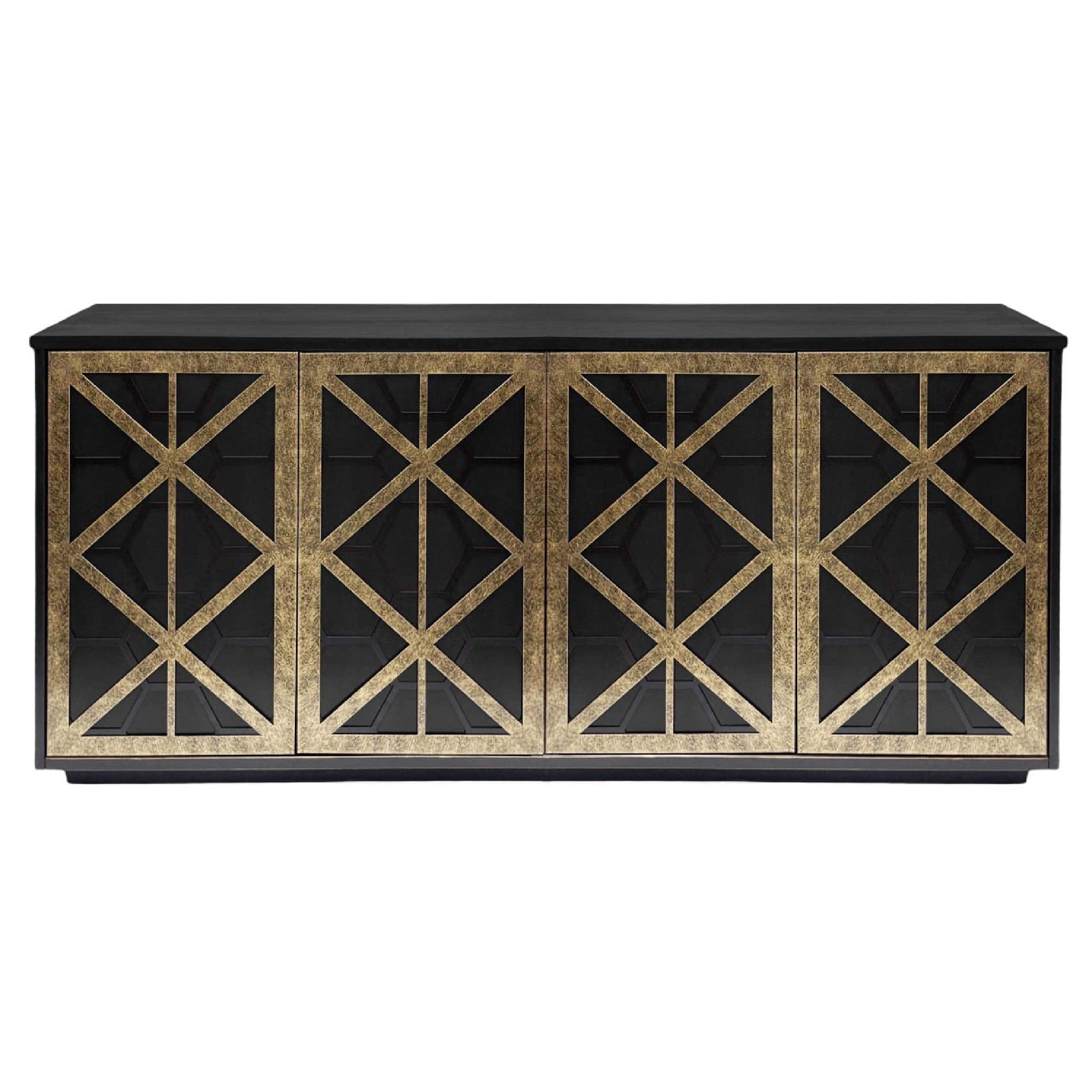 Reeno Fretwork 4 Door Buffet Sideboard