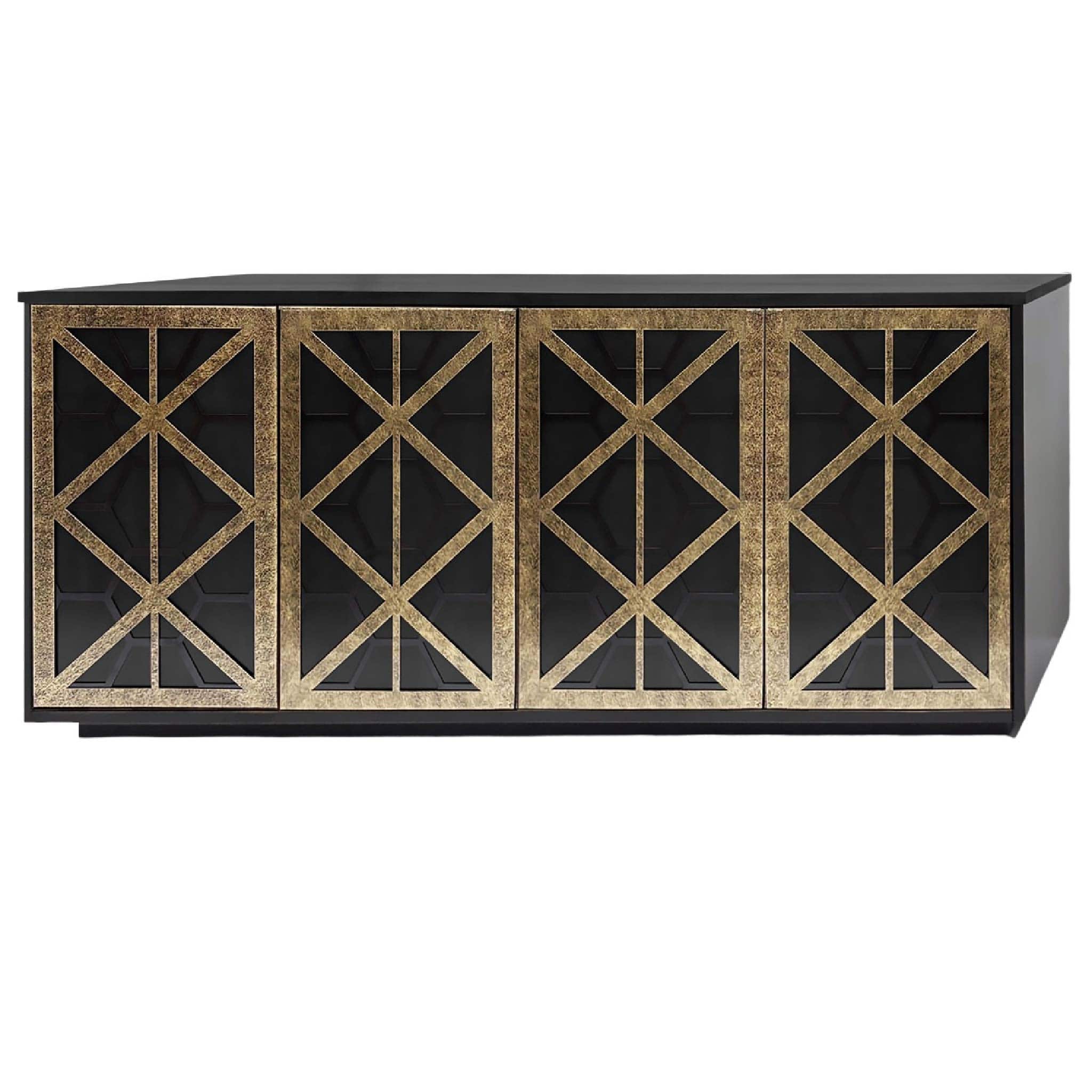 Reeno Fretwork 4 Door Buffet Sideboard