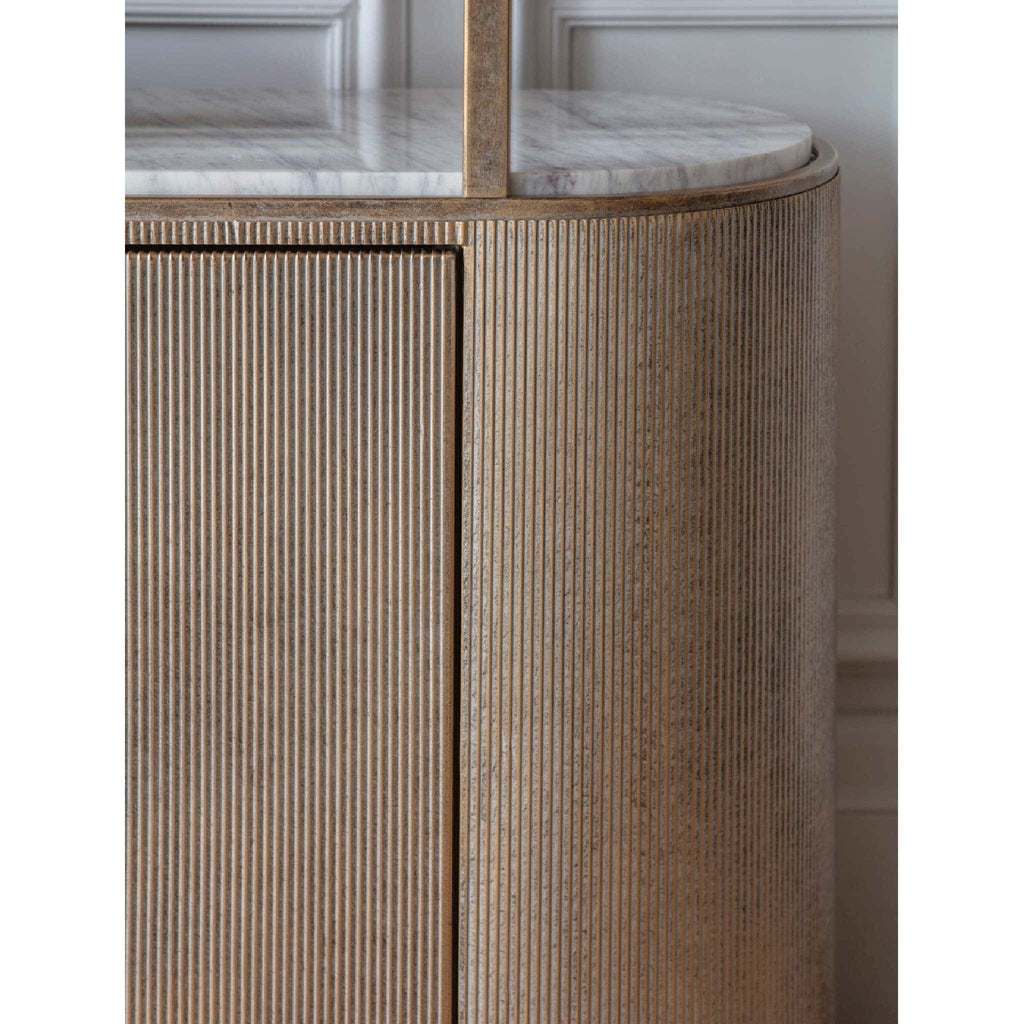 Belvedere Aged Gold Shelving Unit With Storage